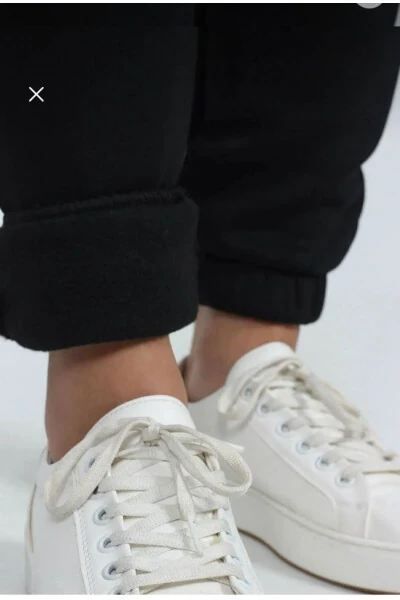 Ayollar uchun qora yuqori belli jogger sport shim - GENEL MARKALAR (1)