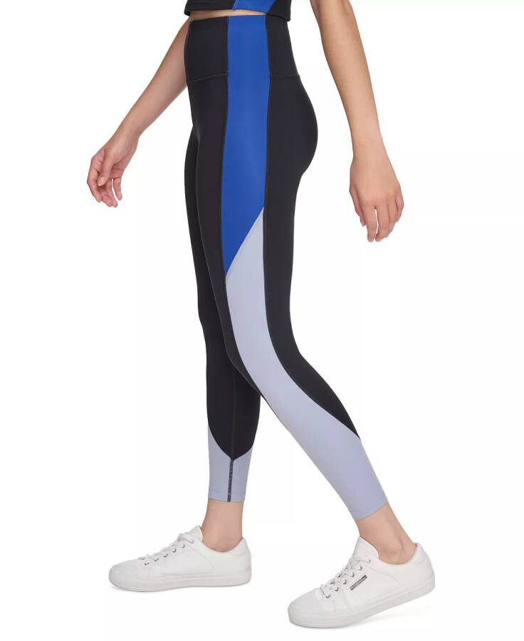 Ayollar uchun rangli yuqori bel 7/8 leggins qora/qutb/ko'k - 1