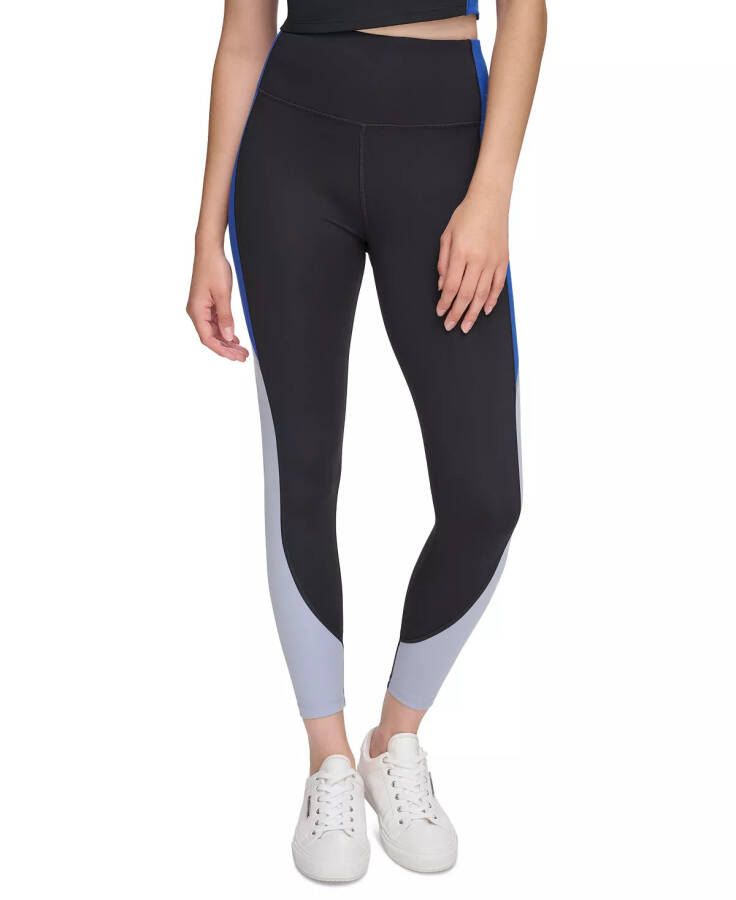 Ayollar uchun rangli yuqori bel 7/8 leggins qora/qutb/ko'k - 4