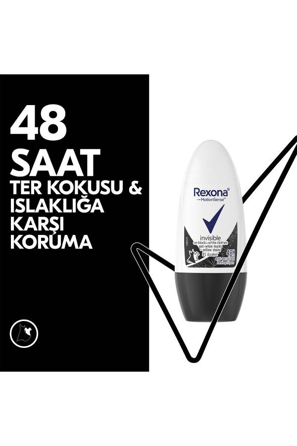 Ayollar uchun Roll On Deodorant Ko'rinmas Qora va Oq Kiyimlarda 50 ml X2 Dona - 10