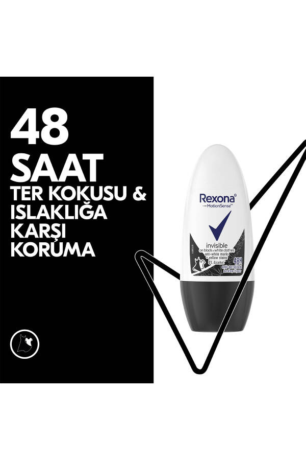 Ayollar uchun Roll On Deodorant Ko'rinmas Qora va Oq Kiyimlarda 50 ml X2 Dona - 17