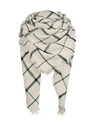 Ayollar uchun shirin sovg'alar - Plaid adyol sharf, Trendy Tartan sharflar, Katta o'lchamli ro'mol 