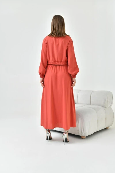 Ayollar uchun simli krep yubkali kostyum G'isht 30839 - 21