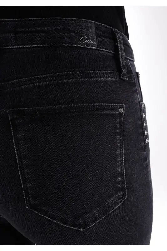 Ayollar uchun Slim Fit, Oddiy Bel, To'g'ri Oyoqli Jinsi Shimlar - 6
