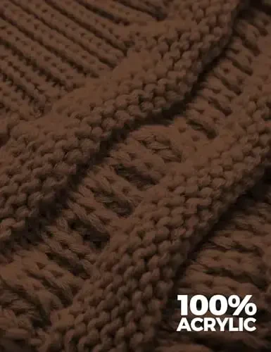 Ayollar uchun slouchy beanies, kabel naqshli qishki shapkalar, ayollar uchun sovg'alar, katta hajmli bosh suyagi qopqog'i, sovuq ob-havo uchun qalin issiq paypoq shapkalari - 5