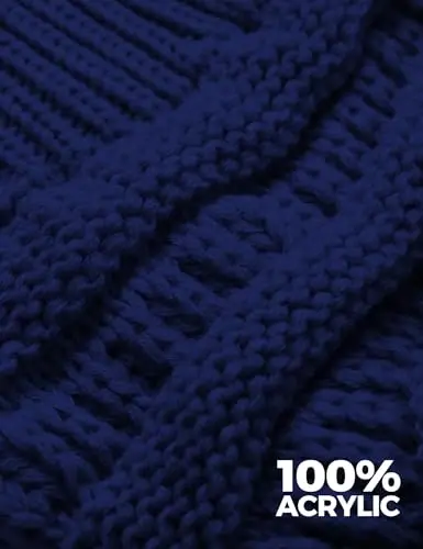 Ayollar uchun slouchy beanies, kabel naqshli qishki shapkalar, ayollar uchun sovg'alar, katta hajmli shapkalar, sovuq ob-havo uchun qalin issiq paypoq shapkalar - 5