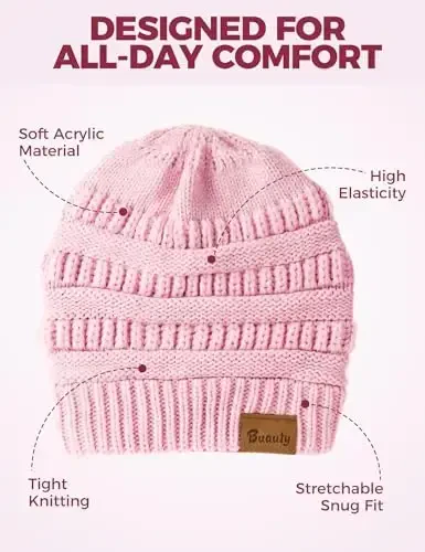 Ayollar uchun Slouchy Beanies Kabel Triko Qishki Shlyapalar Ayollar Sovg'alari Qo'pol Bosh Suyagi Qopqoqlari Sovuq Ob-havo uchun Qalin Issiq Paypoq Qopqoqlari - 6
