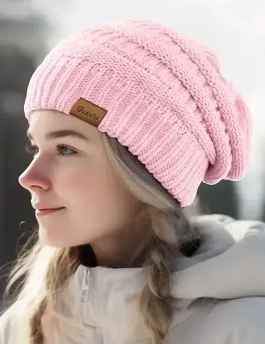 Ayollar uchun Slouchy Beanies Kabel Triko Qishki Shlyapalar Ayollar Sovg'alari Qo'pol Bosh Suyagi Qopqoqlari Sovuq Ob-havo uchun Qalin Issiq Paypoq Qopqoqlari - 7