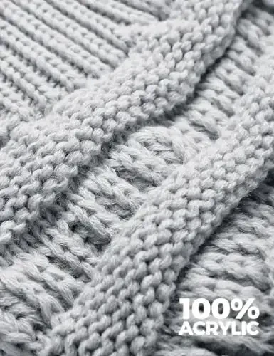 Ayollar uchun Slouchy Beanies kabel trikotaj qishki shlyapalar ayollar sovg'alari katta hajmli bosh suyagi qopqog'i sovuq ob-havo uchun qalin issiq paypoq qalpoqlari - 5