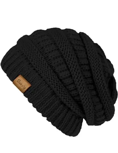 Ayollar uchun slouchy beanies kabel trikotajli qishki shlyapalar ayollar uchun sovg'alar katta hajmli skull cap qalin issiq paypoqli shlyapalar sovuq ob-havo uchun - SLOUCHY
