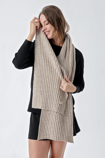 Ayollar uchun soch to'qish yumshoq teginishli sharfi Mink 23W504 - 5