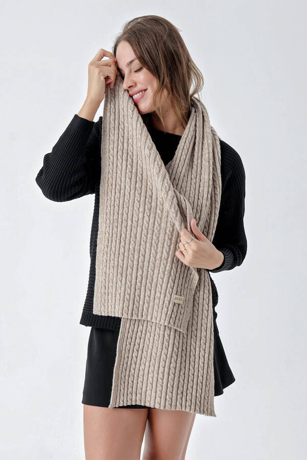 Ayollar uchun soch to'qish yumshoq teginishli sharfi Mink 23W504 - 5