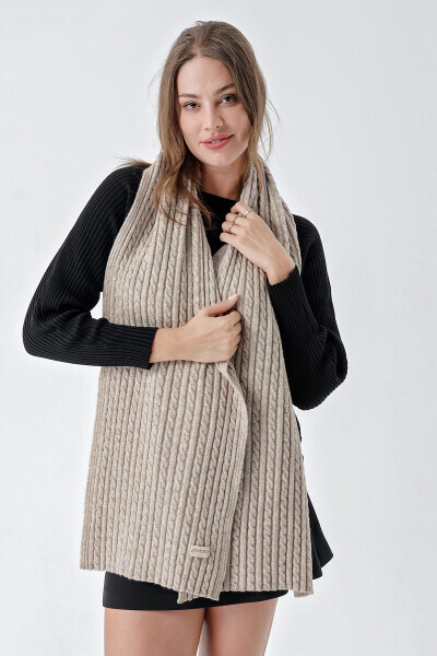 Ayollar uchun soch to'qish yumshoq teginishli sharfi Mink 23W504 - 6