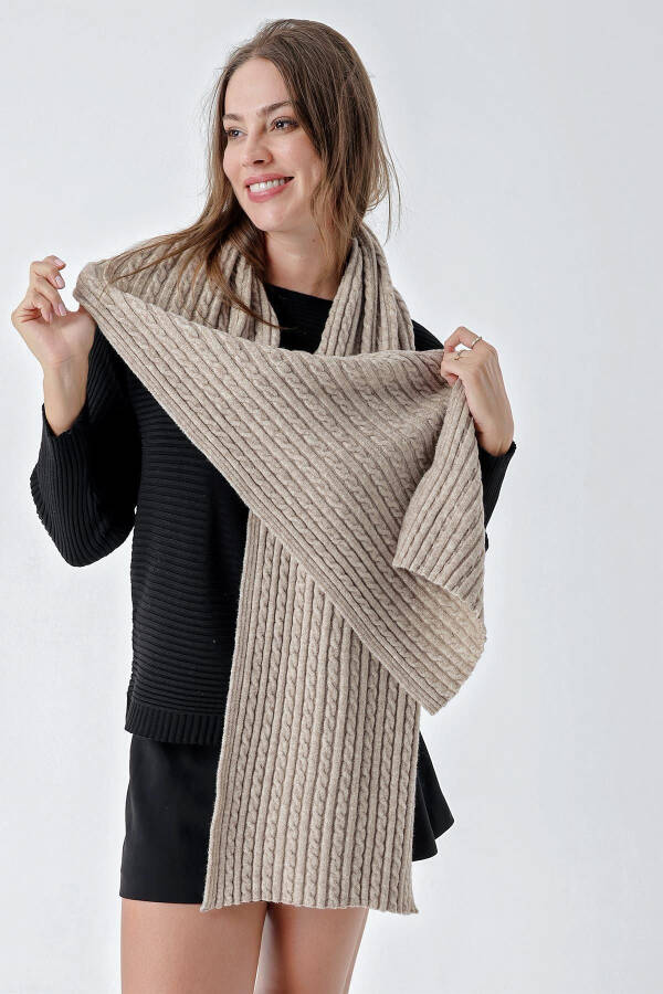 Ayollar uchun soch to'qish yumshoq teginishli sharfi Mink 23W504 - 7