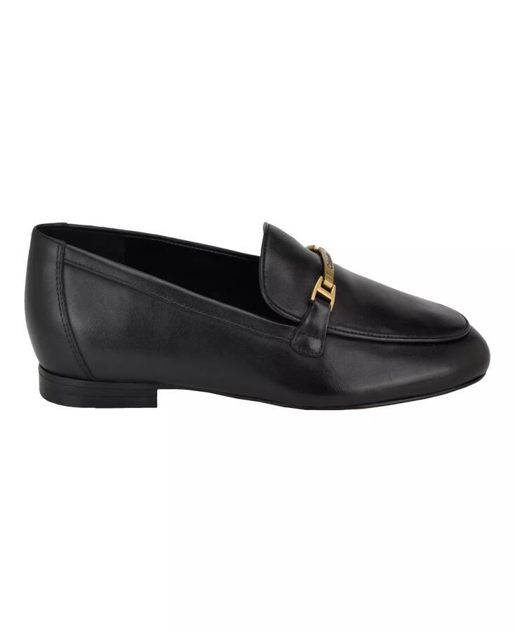 Ayollar uchun Sommiya bodomsimon burunli kundalik kiyilgan slip-on loaferlar, qora charm - 2