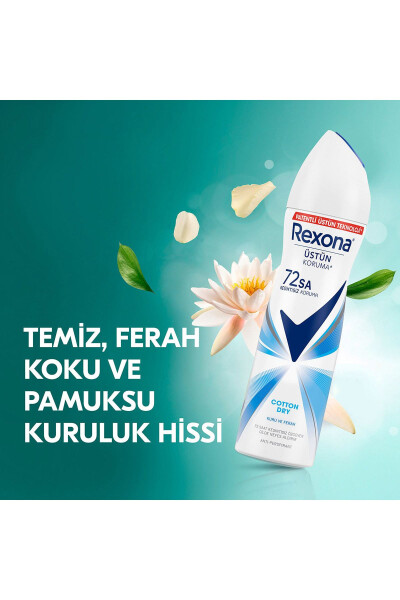 Ayollar uchun sprey dezodorant Cotton Dry 72 soat uzluksiz mukammal himoya 150 Mlx3 - 21