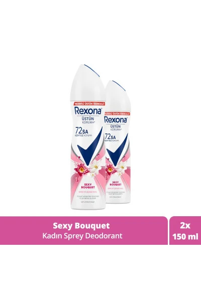 Ayollar uchun sprey dezodorant Sexy Bouquet 72 soat uzluksiz ustun himoya 150 ml X2 - REXONA