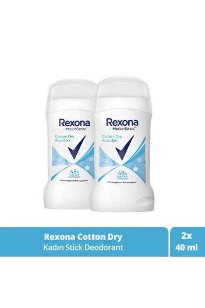 Ayollar uchun Stick Deodorant Cotton Dry 40 ml x2 - REXONA