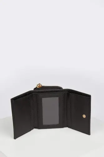 Ayollar uchun sun'iy charm hamyon - Qora - 5