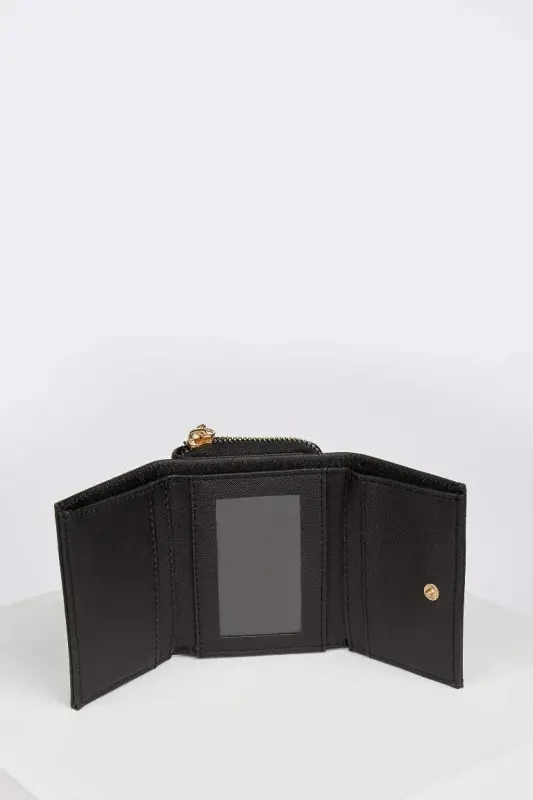 Ayollar uchun sun'iy charm hamyon - Qora - 5