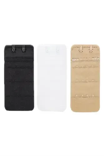 Ayollar uchun sutyen uzaytirgichi 2 ilgakli qisqich oq qora tеri 3 dona toʻplam - 2