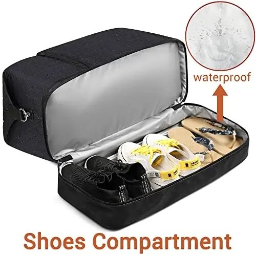 Travel Weekender Bag for Women, Overnight Bag with Shoe Compartment Oversized Travel Duffel Bag Carry On Tote 21