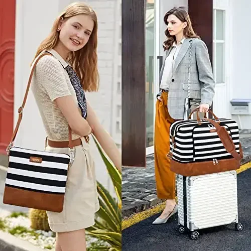 Ayollar uchun Travel Weekender sumkasi, poyabzal bo'limi bo'lgan tunash sumkasi, g'ildirakli yengli katta hajmli Travel Duffle sumkasi, dam olish kunlari biznes safari uchun 21