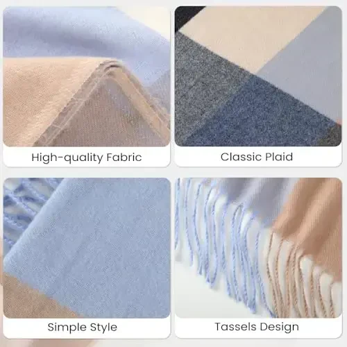 Ayollar uchun Trifabricy qishki sharflar, CasModazoneere hissiyotli plaid sharf, uzun adyol sharf, qish/kuz PasModazoneina shalli va o'ramalar - 5