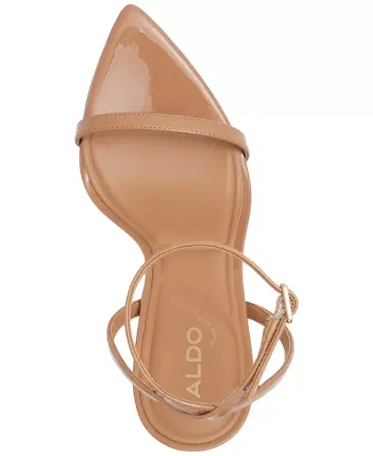 Ayollar uchun Tulipa to'piq bog'ichli stiletto libosli sandallar - qorong'i bej patent - 4