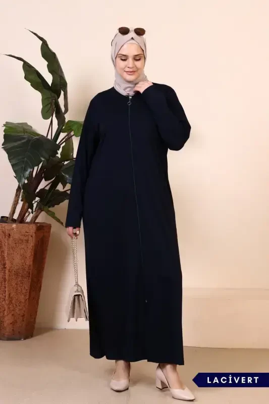 Ayollar uchun yagona fermuarli namoz libosi to'q ko'k-to'q ko'k - 1