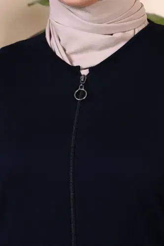 Ayollar uchun yagona fermuarli namoz libosi to'q ko'k-to'q ko'k - 4