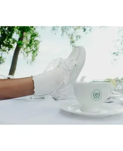 Ayollar uchun yelkenli qayiq poyabzallari - Oq/Suyak rangi - 6