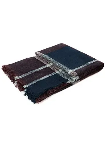 Ayollar uchun yoqimli sovg'alar - Plaid adyol sharf, Trendy Tartan sharflar, Katta o'lchamli ro'mol - 6