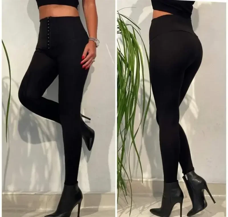 Ayollar uchun yuqori belli korset va ilgak detallari po'latdan yasalgan tortuvchi tayt - 1