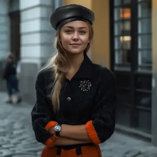 Ayollar uchun zamonaviy PU teri beretkasi, klassik beret rassomlar shlyapasi rinstonli aksessuarlar bilan. - 2