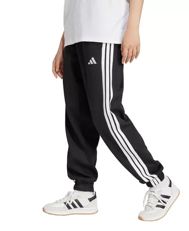 Ayollar uchun zarur 3-Stripes Pull On Fleece keng shim - Qora/Oq - 1