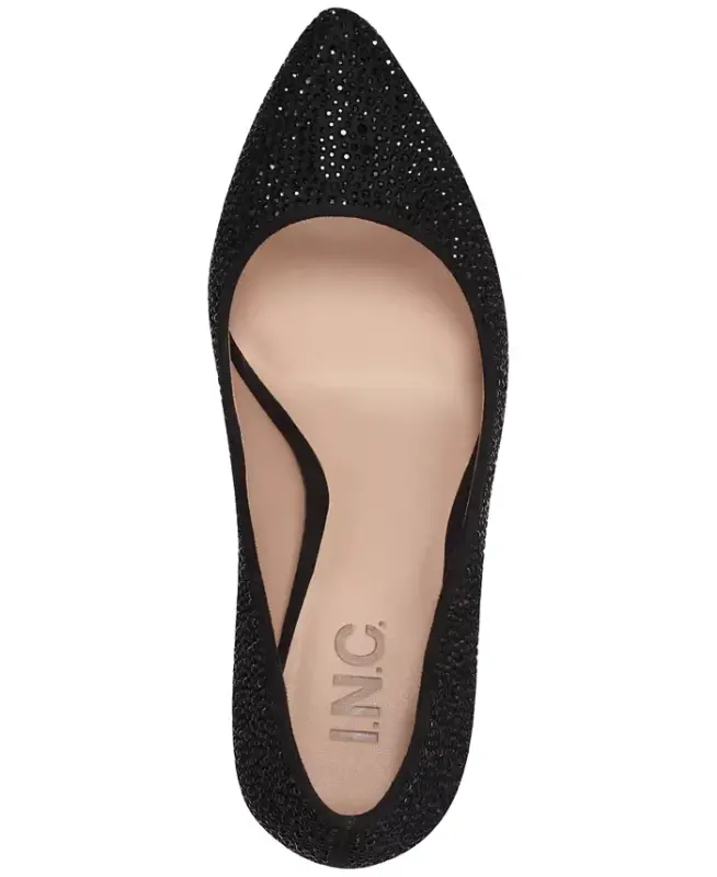Ayollar uchun Zitah bezatilgan o'tkir burunli tuflilar, Modazone-Black Bling uchun yaratilgan - 4