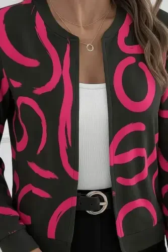 Ayollar uzun qisma oldidan fermuarlı qisqa shardonli dalg'ich kurtka - BÜYÜKBEDENIZ (1)