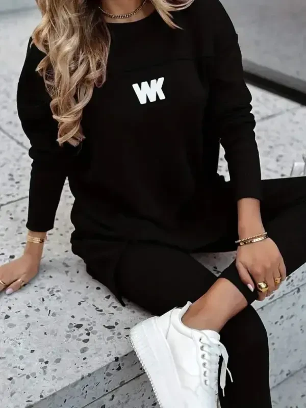 Ayollar uzun qisma velosiped yoqali nervyuralangan viskoza ikki ipli va tayt shimlar ikki qismli kostyum - BÜYÜKBEDENIZ