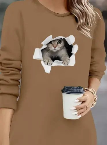 Ayollar uzun qisma velosiped yoqali qisqa viskoza ikki ipdan tikilgan ko'ylak - BÜYÜKBEDENIZ (1)