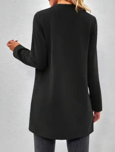 Ayollar uzun qollari oldi ochiq uzun modal kurtka - 6