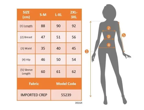 Ayollar uzun qolli V yoqali toshli mini import krep ko'ylak - 5