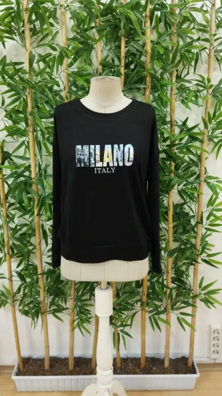 Ayollar uzun qollı velosiped yoqali naqshli viskoza ikki ipli bluzka - 4