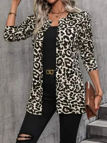 Ayollar uzun qolli yelkali oldi ochiq shardonli dalg'ich kurtka - 4