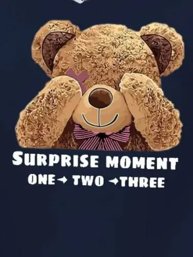 Ayollar uzun qollik velosiped yoqali ayiqcha naqshli viskon ikki iplik bluzka - 3