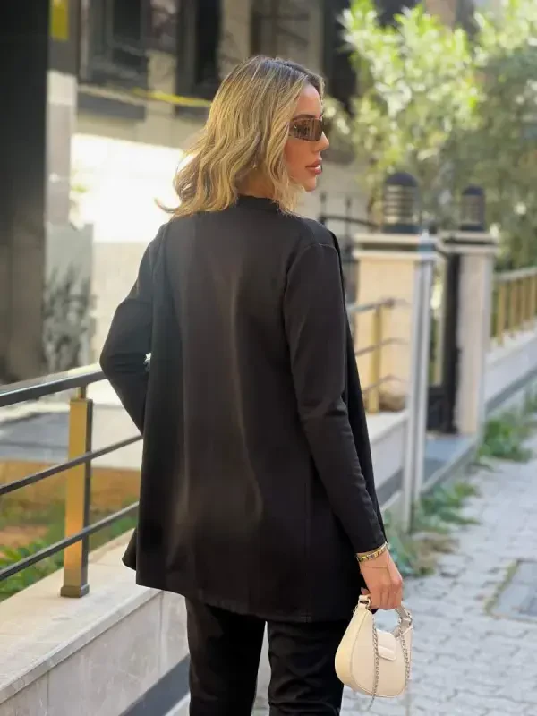 Ayollar uzun yengli krep uchlik kostyumi - 4