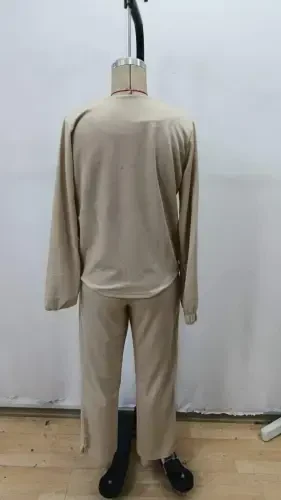 Ayollar uzun yengli oldindan fermuarlı modal kurtka va shimlar ikki qismli kostyum - 5