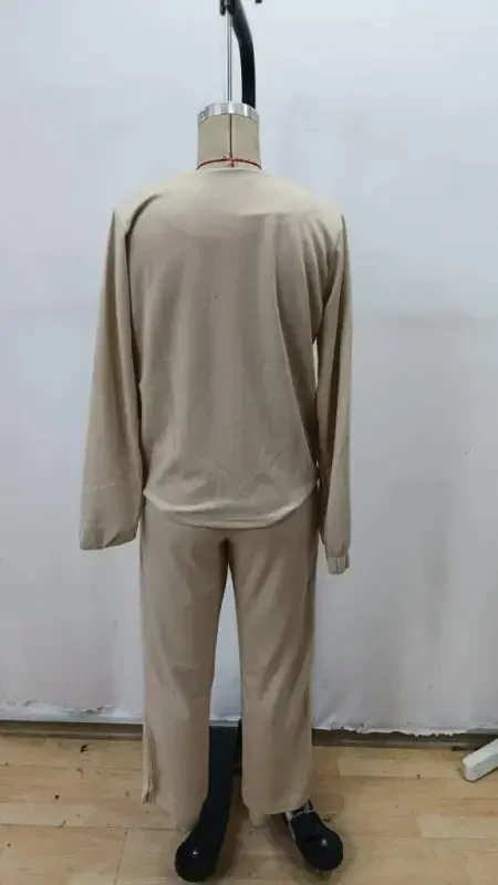 Ayollar uzun yengli oldindan fermuarlı modal kurtka va shimlar ikki qismli kostyum - 5