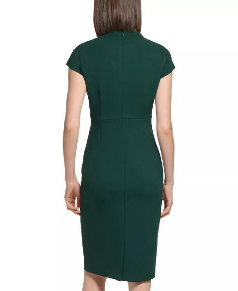 Ayollar V-Neck Cap Sleeve Sheath Dress Malachite - 2