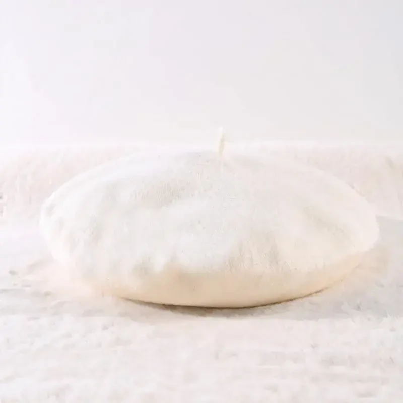 Ayollar va erkaklar uchun qishki iliq kepka, bir rangli klassik frantsuz beretlari, Yanmucy frantsuz bereti vintage beretlari. - 6